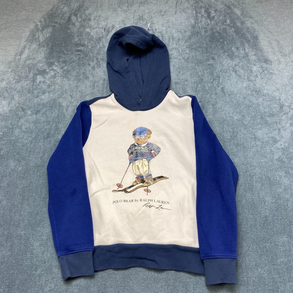 Polo Bear By Ralph Lauren Hoodie Boys Medium Multicolor Fleece Lined Winter Warm